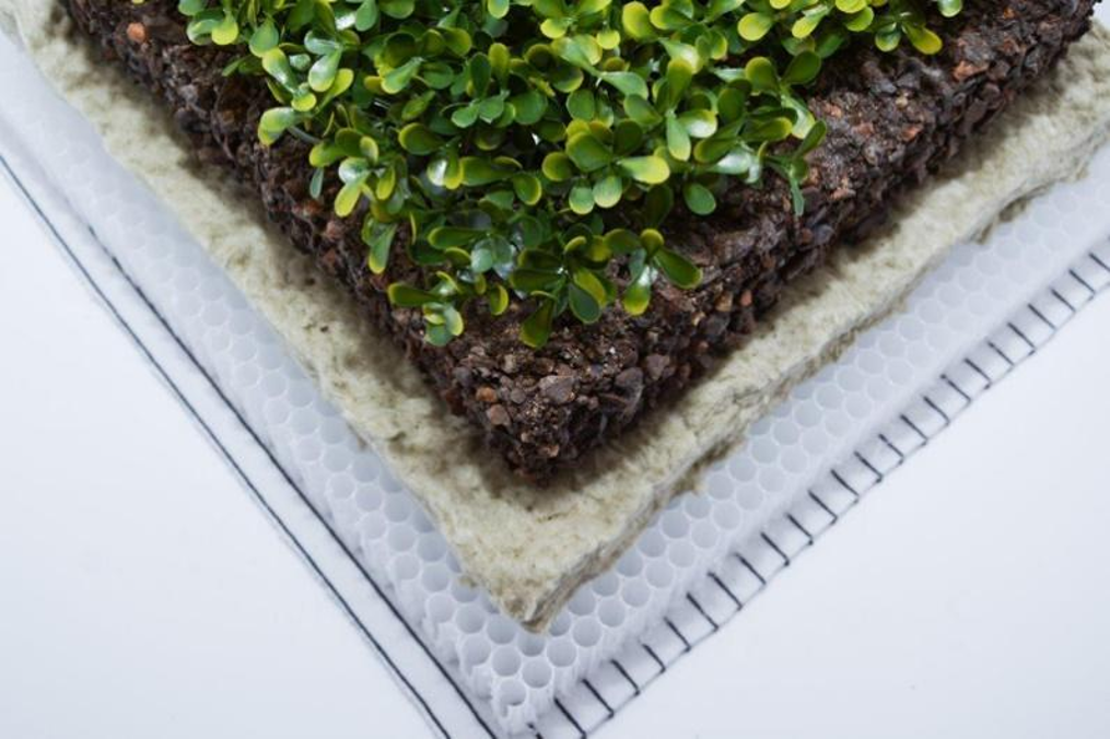 Profile of a Purple Roof System showing its various layers